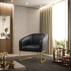 Poltrona Sala Decorativa Stella Base Industrial Dourado Sinté