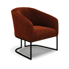 Poltrona Sala Decorativa Stella Base Industrial Preto Bouclê