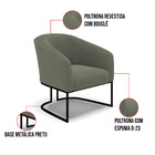 Poltrona Sala Decorativa Stella Base Industrial Preto Bouclê