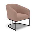 Poltrona Sala Decorativa Stella Base Industrial Preto Bouclê