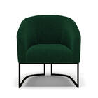 Poltrona Sala Decorativa Stella Base Industrial Preto Bouclê