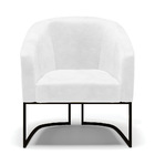 Poltrona Sala Decorativa Stella Base Industrial Preto Sintéti