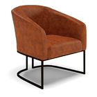 Poltrona Sala Decorativa Stella Base Industrial Preto Sintéti