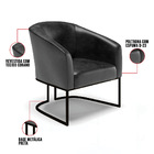 Poltrona Sala Decorativa Stella Base Industrial Preto Sintéti