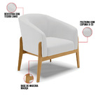 Poltrona Sala Decorativa Stella Base Madeira Linho D03 - D'ro