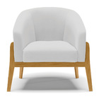 Poltrona Sala Decorativa Stella Base Madeira Linho D03 - D'ro