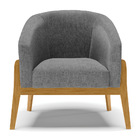 Poltrona Sala Decorativa Stella Base Madeira Linho D03 - D'ro