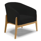 Poltrona Sala Decorativa Stella Base Madeira Linho D03 - D'ro