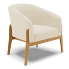 Poltrona Sala Decorativa Stella Base Madeira Linho D03 - D'ro