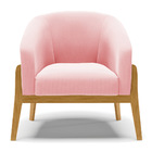 Poltrona Sala Decorativa Stella Base Madeira Suede D03 - D'ro