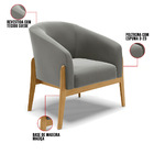 Poltrona Sala Decorativa Stella Base Madeira Suede D03 - D'ro