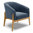 Poltrona Sala Decorativa Stella Base Madeira Suede D03 - D'ro