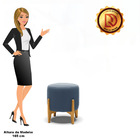 Poltrona Sala Decorativa Stella Base Madeira Suede D03 - D'ro