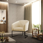 Poltrona Sala Decorativa Stella Industrial Preto Sintético Be