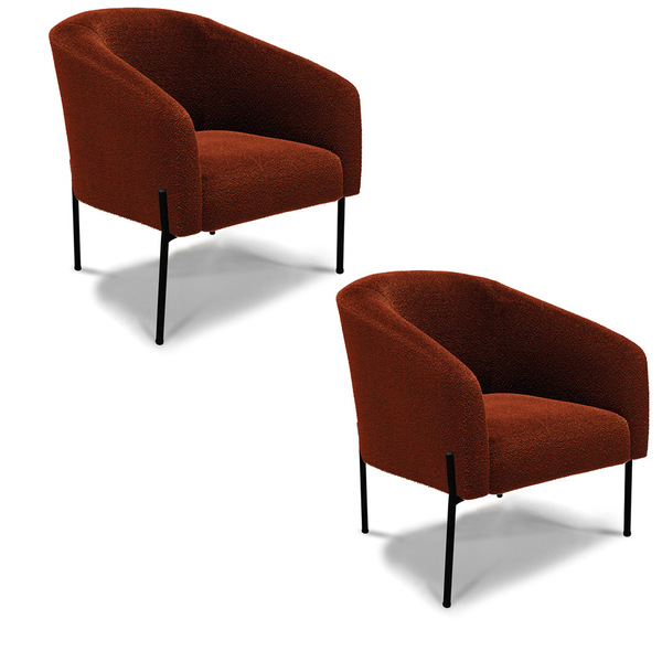 Poltrona Sala Decorativa Stella Kit 2 Bouclê Pé De Ferro Pret