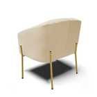 Poltrona Sala Decorativa Stella Pé De Aço Dourado Sintético D