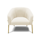 Poltrona Sala Decorativa Stella Pé De Aço Dourado Veludo D03