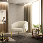 Poltrona Sala Decorativa Stella Pé De Aço Dourado Veludo D03