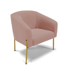 Poltrona Sala Decorativa Stella Pé De Aço Dourado Veludo D03