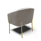 Poltrona Sala Decorativa Stella Pé De Aço Dourado Veludo D03