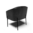 Poltrona Sala Decorativa Stella Pé De Aço Preto Sintético Pu