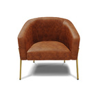 Poltrona Sala Decorativa Stella Pé De Ferro Dourado Sintético