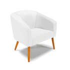 Poltrona Sala Decorativa Stella Pé Palito Castanho Sintético