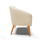 Poltrona Sala Decorativa Stella Pé Palito Castanho Sintético