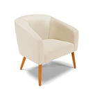 Poltrona Sala Decorativa Stella Pé Palito Castanho Sintético