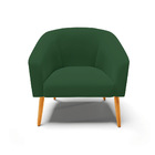 Poltrona Sala Decorativa Stella Pé Palito Castanho Veludo D03