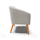 Poltrona Sala Decorativa Stella Pé Palito Castanho Veludo D03