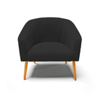 Poltrona Sala Decorativa Stella Pé Palito Castanho Veludo D03