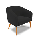 Poltrona Sala Decorativa Stella Pé Palito Castanho Veludo D03