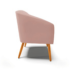 Poltrona Sala Decorativa Stella Pé Palito Castanho Veludo D03