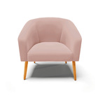 Poltrona Sala Decorativa Stella Pé Palito Castanho Veludo D03