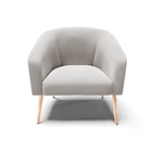 Poltrona Sala Decorativa Stella Pé Palito Natural Veludo D03