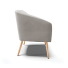 Poltrona Sala Decorativa Stella Pé Palito Natural Veludo D03