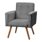 Poltrona Sala Decorativa Veludo Cinza Cinza