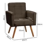 Poltrona Sala Decorativa Veludo Marrom Chocolate