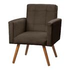 Poltrona Sala Decorativa Veludo Marrom Chocolate