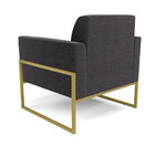 Poltrona Sala Estar Industrial Alta Dourado Kit 2 Marisa Bouc