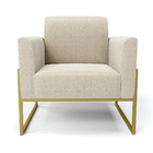 Poltrona Sala Estar Industrial Alta Dourado Kit 2 Marisa Bouc