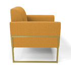 Poltrona Sala Estar Industrial Alta Dourado Kit 2 Marisa Bouc