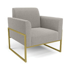 Poltrona Sala Estar Industrial Alta Dourado Kit 2 Marisa Bouc