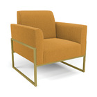 Poltrona Sala Estar Industrial Alta Dourado Kit 2 Marisa Bouc