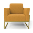 Poltrona Sala Estar Industrial Alta Dourado Kit 2 Marisa Bouc