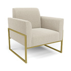 Poltrona Sala Estar Industrial Alta Dourado Marisa Bouclê - B