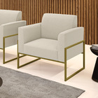 Poltrona Sala Estar Industrial Alta Dourado Marisa Bouclê - B