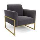 Poltrona Sala Estar Industrial Alta Dourado Marisa Bouclê - G