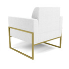 Poltrona Sala Estar Industrial Alta Dourado Marisa Bouclê Off